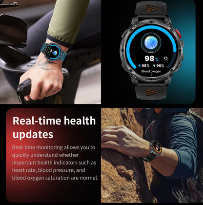 2026 T-Rex3 Ultra 1100mAh Battery 170+Sport Fitness LED Flashlight IP68 Waterproof Bluetooth call GPS track Smartwatch Compass