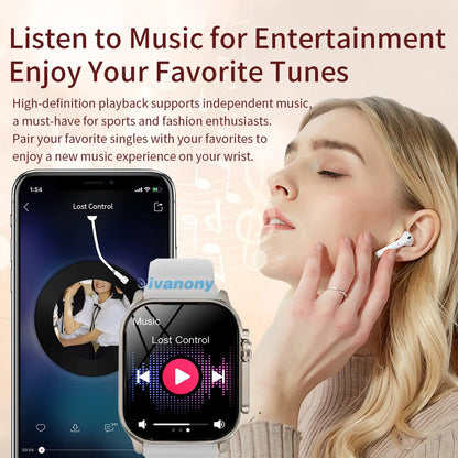 New Amoled H26 Ultra Plus Smart Watch 1GB Memory Support Whatsapp Reply Compass Offline Music Series 11 Smartwatch Men Women