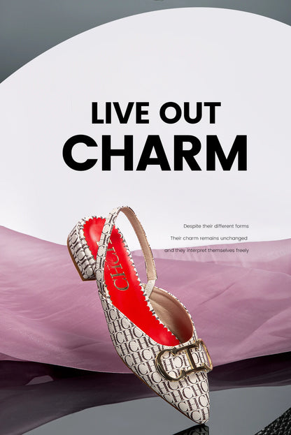 Exquisite Workmanship New Women's Low-heeled Single Shoes Fashion Simple Letters Print Versatile Women's Sandals