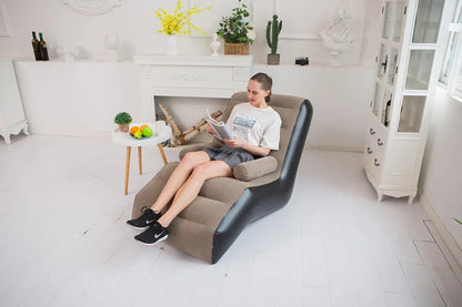 1Pc Inflatable Lazy Sofa Home Leisure Fashion Comfortable  Inflatable Air Sleeping Bed Indoor Collapsible Bed Leisure Sofa