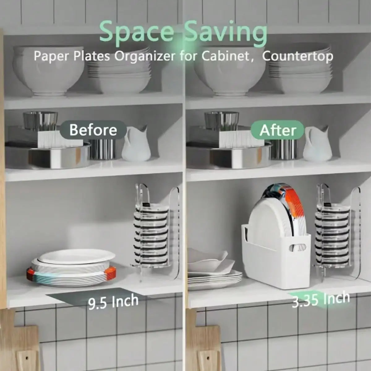 4 Pieces Space Saving Stackable Plastic Plate Organizer Practical Kitchen Dish Storage Rack Household Tableware Sorting Holder F