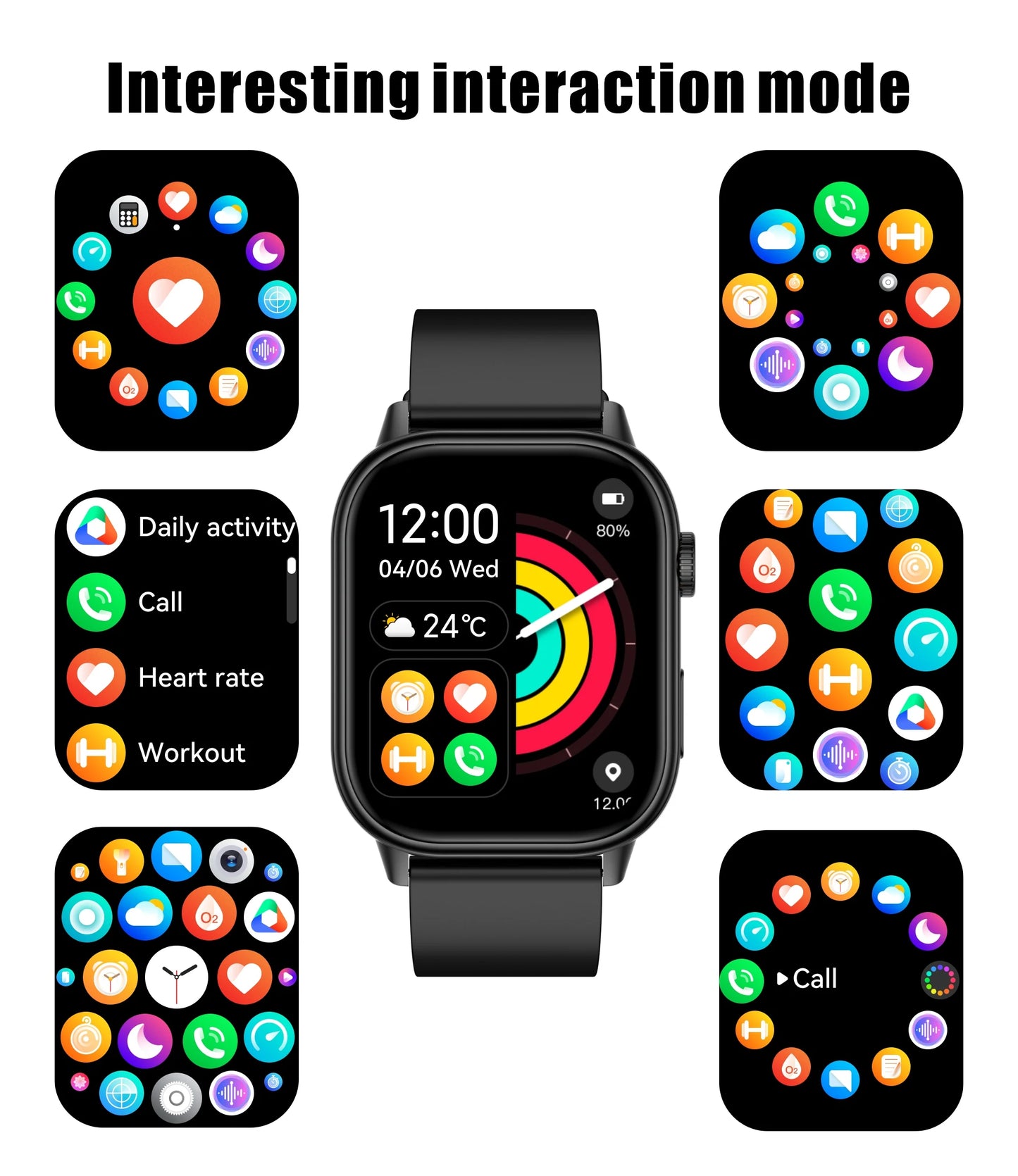 2026 New Multifunctional Smartwatch Women Gift Built-in GPS Bluetooth Call Music Fitness Sports Bracelet Sleep Monitor Watch Lad
