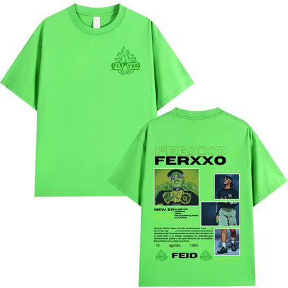Rapper Feid Ferxxo T-shirt Mens Women Clothing Fashion Hip Hop T-shirts Cotton Casual Comfort Short Sleeve Tee Shirt Streetwear