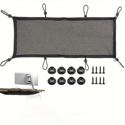 8 Hole Socket Network Pocket Under Desk Cable Management Net Under Table Cord Management Mesh Organizer Flexible Wire Hiders