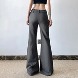 Low-Rise Flared Trousers