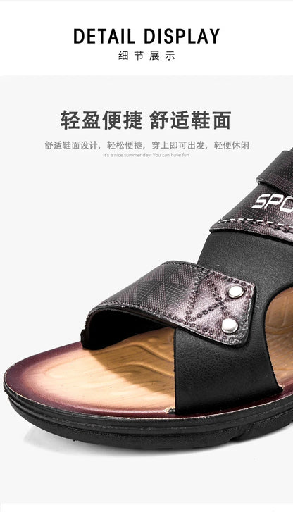 Fashion Sandals Men Summer Comfortable Adult Men's  Casual Slippers Beach Shoes For Men Non-slip Open-toe Sandals Male