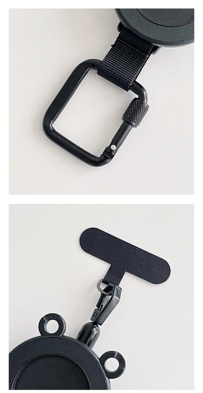 For Magsafe Magnetic Universal Mobile Phone Holder Backpack Clip Carabiner Retractable Steel Wire Rope Outdoor Anti-lost Stand
