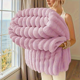 ROSEKIND Striped Fleece Blanket — view 9