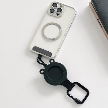For Magsafe Magnetic Universal Mobile Phone Holder Backpack Clip Carabiner Retractable Steel Wire Rope Outdoor Anti-lost Stand