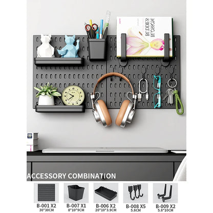 No-Holes Home Organization | This Wall Pegboard Displays & Organizes Your Daily Items & Electronics in Living Room/Study
