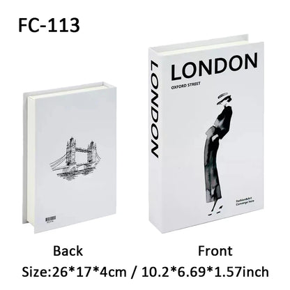 Open Luxury Fake Book Storage Box Home Decor Fashion Paris Decorative Books Interior Decoration Coffee Table Bedroom Ornaments