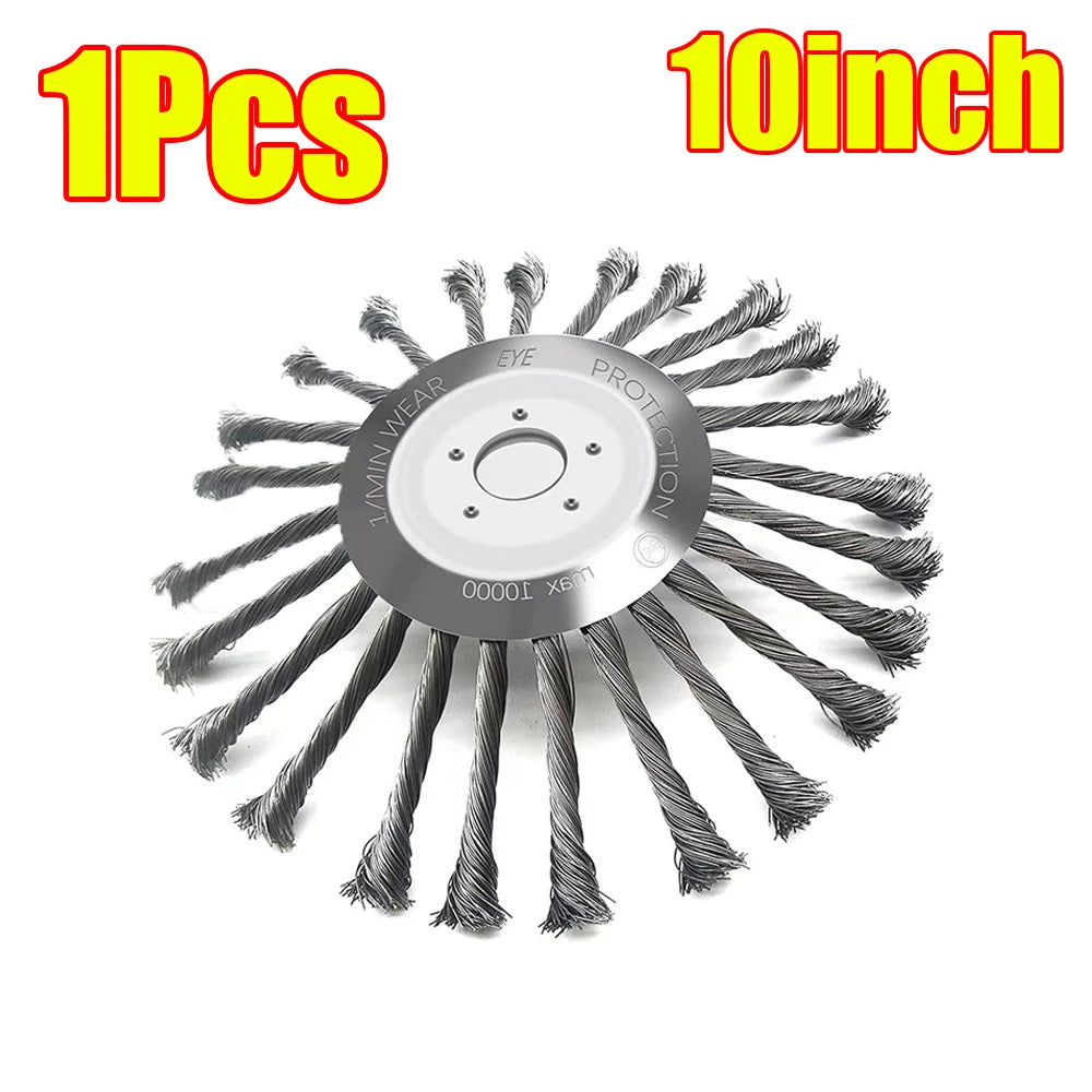 10/6/4inch Wire Brush Trimmer Weed Cutter Head Grass Moss Steel Wire Grass Trimmer Head For Garden Lawnmover Cutter Tools