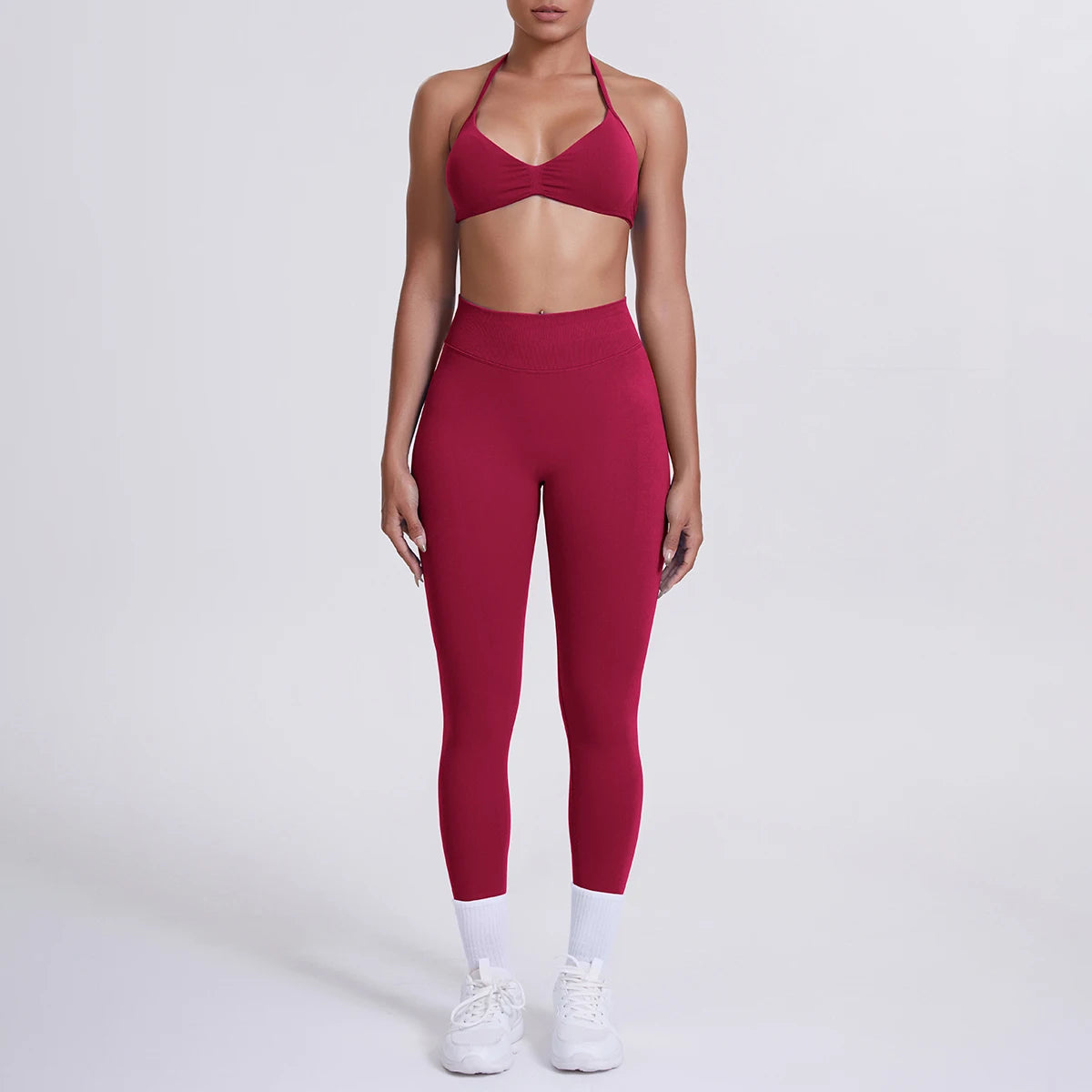 Women 2pcs Patchwork Sport Yoga Suit Training Sleeveless Sport Gym Tops Tummy Control Slimming Booty Leggings Yoga Suit Sports