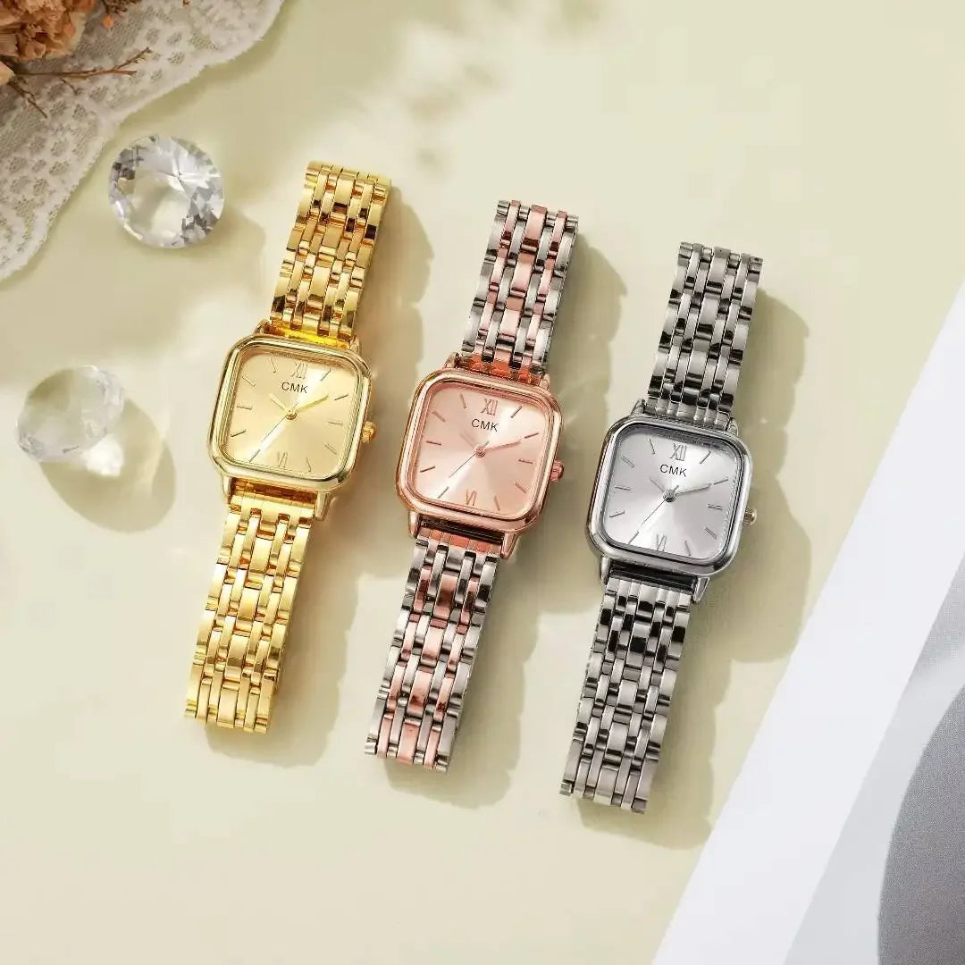 Fashion Women Watches Casual Square Dial Quartz Wristwatches Reloj Mujer Girls Clock Gift（Without Box）