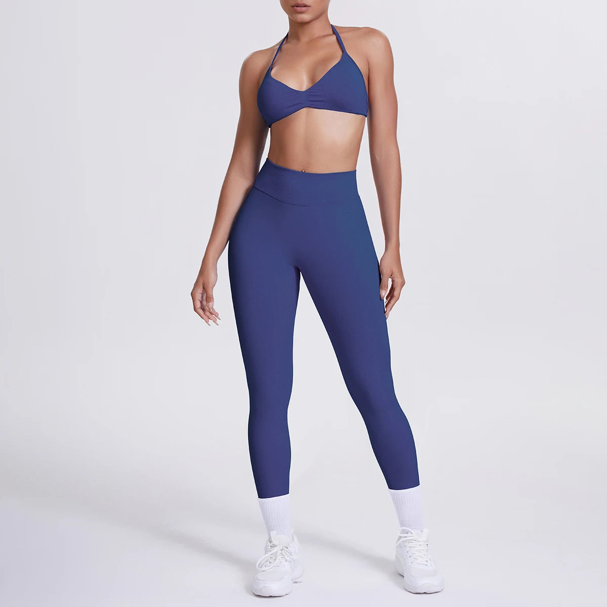 Women 2pcs Patchwork Sport Yoga Suit Training Sleeveless Sport Gym Tops Tummy Control Slimming Booty Leggings Yoga Suit Sports
