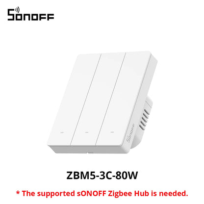 SONOFF ZBM5 80/86 Type Zigbee Smart Wall Switch Supports No Neutral and Neutral Wire Detach Relay Mode Works with Home Assistant