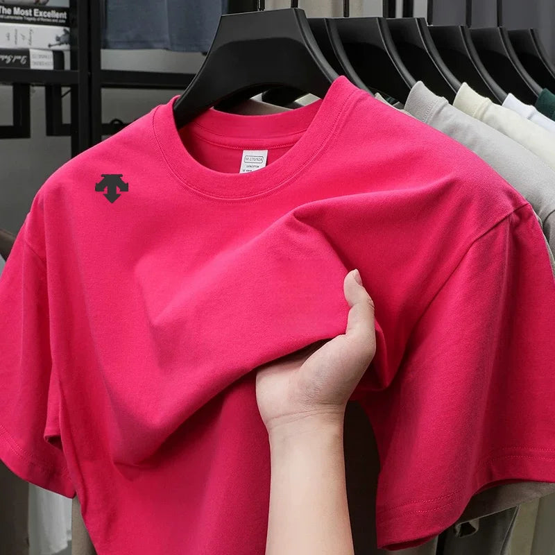 High end sports men's round neck short sleeved T-shirt brand embroidered top summer new 100% cotton comfortable casual T-shirt