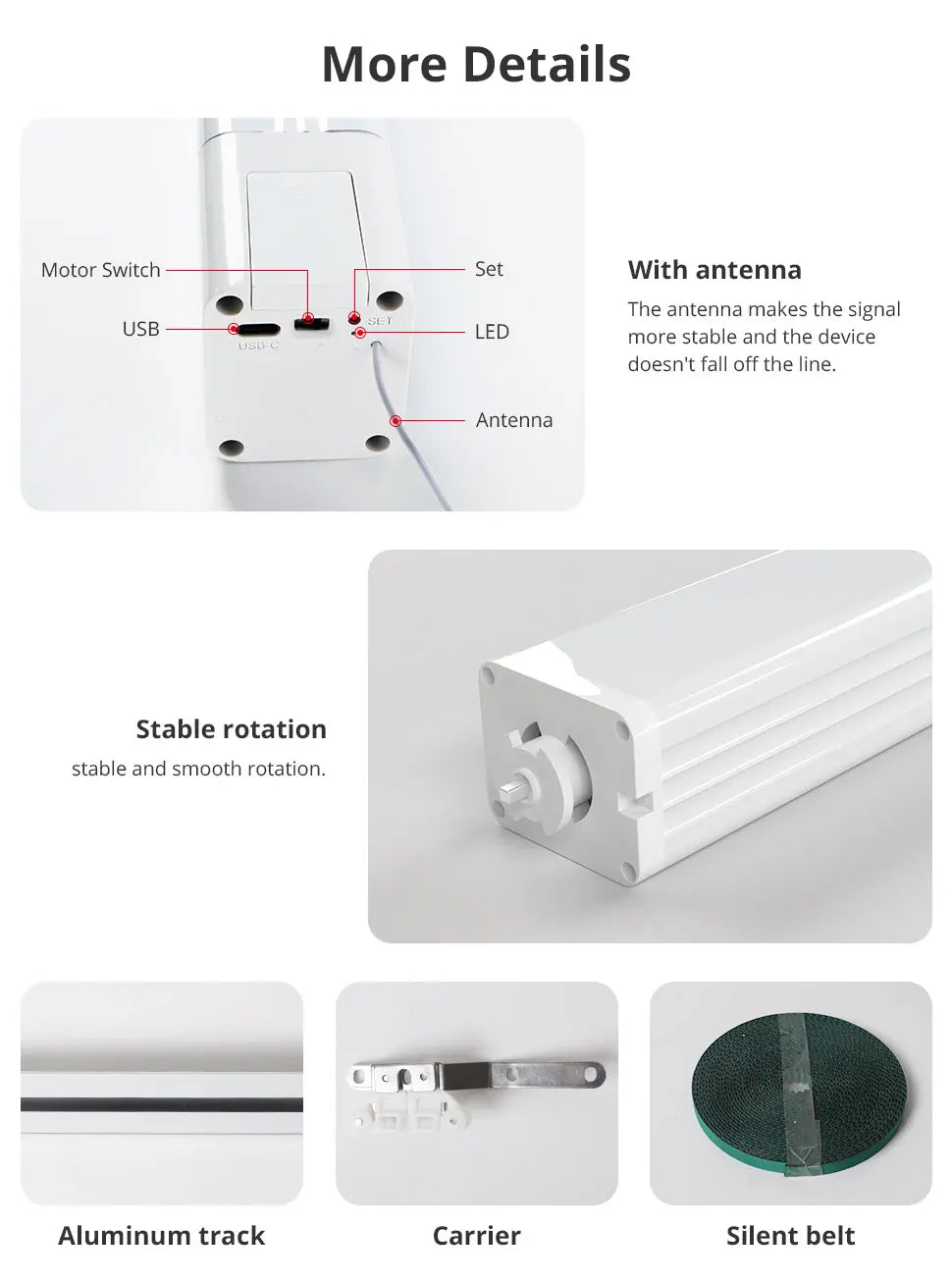 Zemismart Zigbee Rechargeable Electric Curtain Motor with Customized Slide Curtain Track Works with Tuya Alexa Google Home