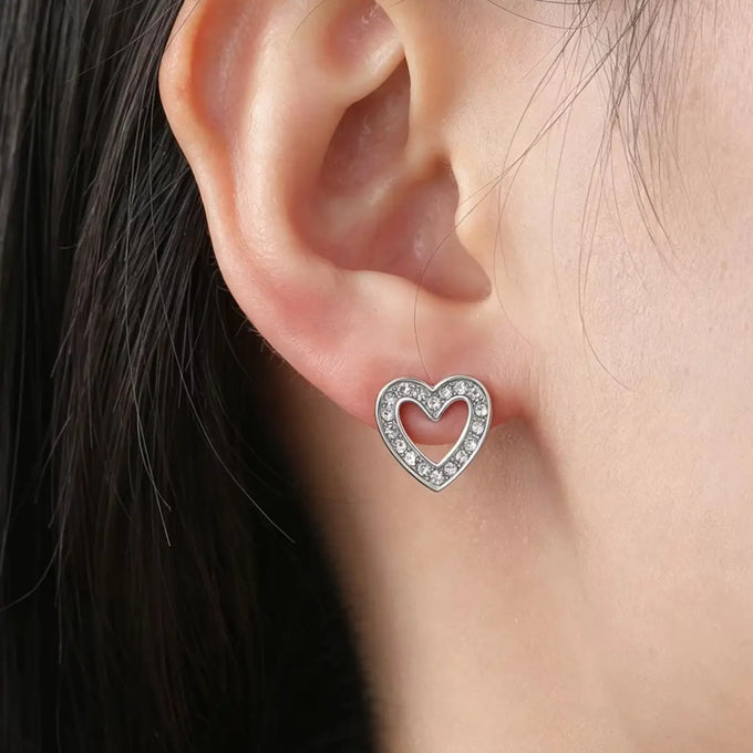 Heart Cubic Zirconia Stud Earrings — product image