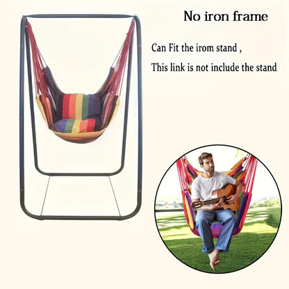 New Outdoor Swing Hammock Chair Canvas Leisure Chair No Pillow Or Cushion Dormitory Hammock Swing Rocking Chair(With Storage Bag
