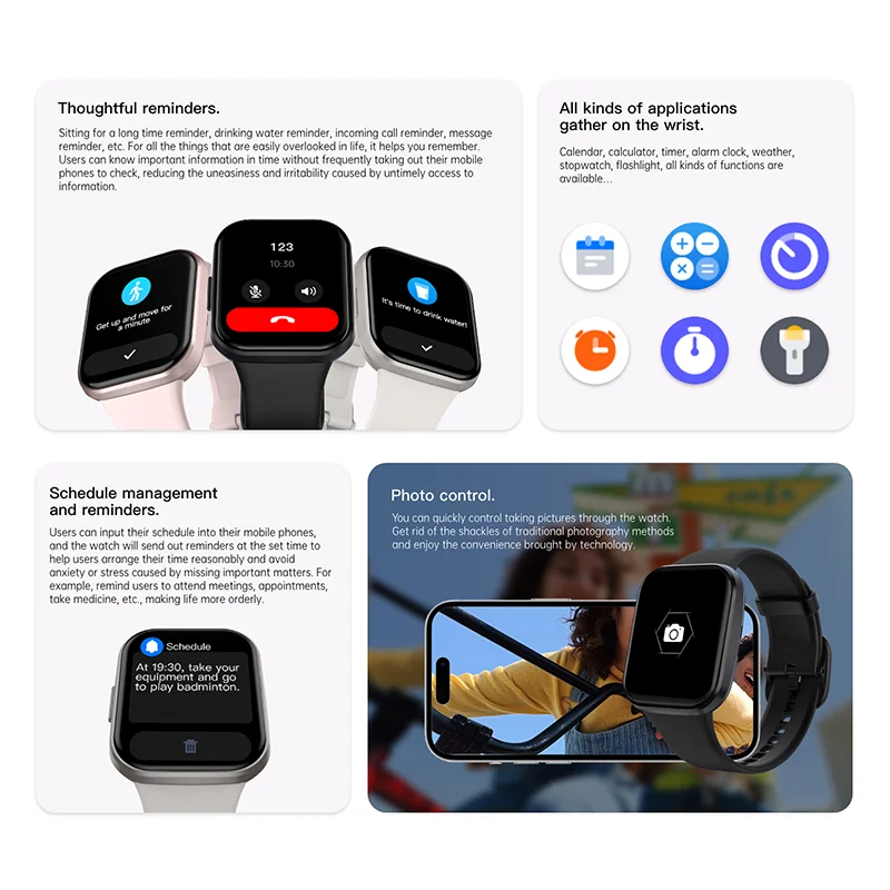 2026 Luxury Smart Watch Fitness Heart Rate Monitor Waterproof Sport Smart Band Wrist Smartwatch for Man Woman Android IOS Phones