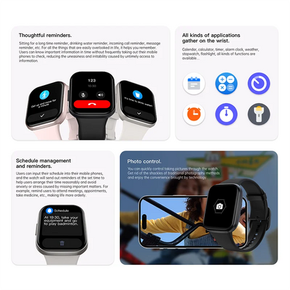 2026 Luxury Smart Watch Fitness Heart Rate Monitor Waterproof Sport Smart Band Wrist Smartwatch for Man Woman Android IOS Phones