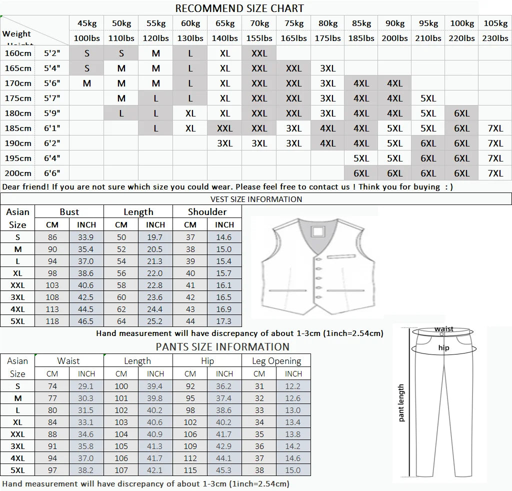 ( Vest + Pants ) 2Pce Set Mens Fashion Plaid Slim Casual Business Suit Vest Pants Groom Wedding Dress Formal Waist Coat Trousers