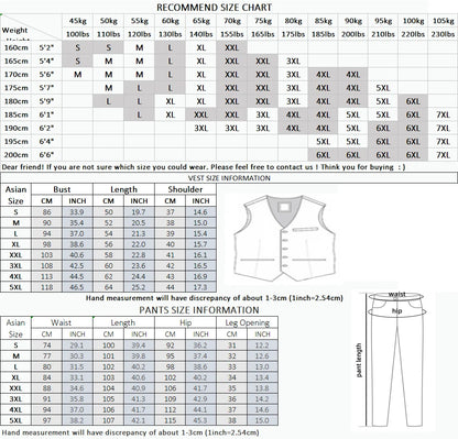 ( Vest + Pants ) 2Pce Set Mens Fashion Plaid Slim Casual Business Suit Vest Pants Groom Wedding Dress Formal Waist Coat Trousers