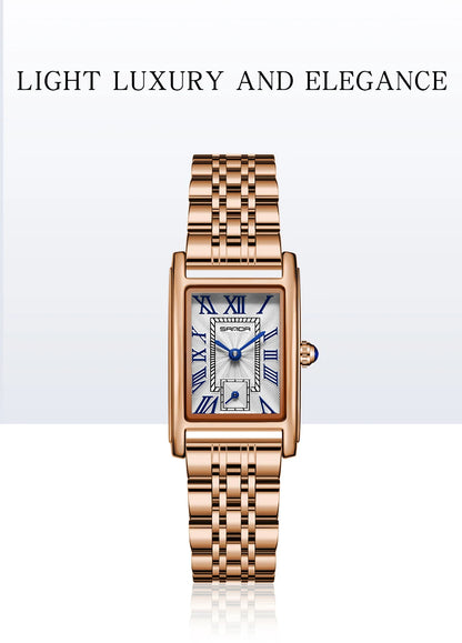 SANDA Top Fashion 1116 Women's Watch Elegant Design Rectangular Dial Waterproof Quartz Movement Business Women's Quartz Watch