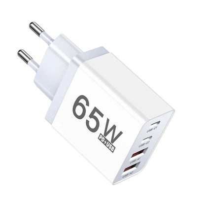 AU Plug USB Type C Fast Charger 65W PD Quick Charge Wall Adapter for iPhone Samsung Xiaomi Redmi Mobile Phone USB Charger EU UK