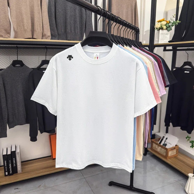 High end sports men's round neck short sleeved T-shirt brand embroidered top summer new 100% cotton comfortable casual T-shirt
