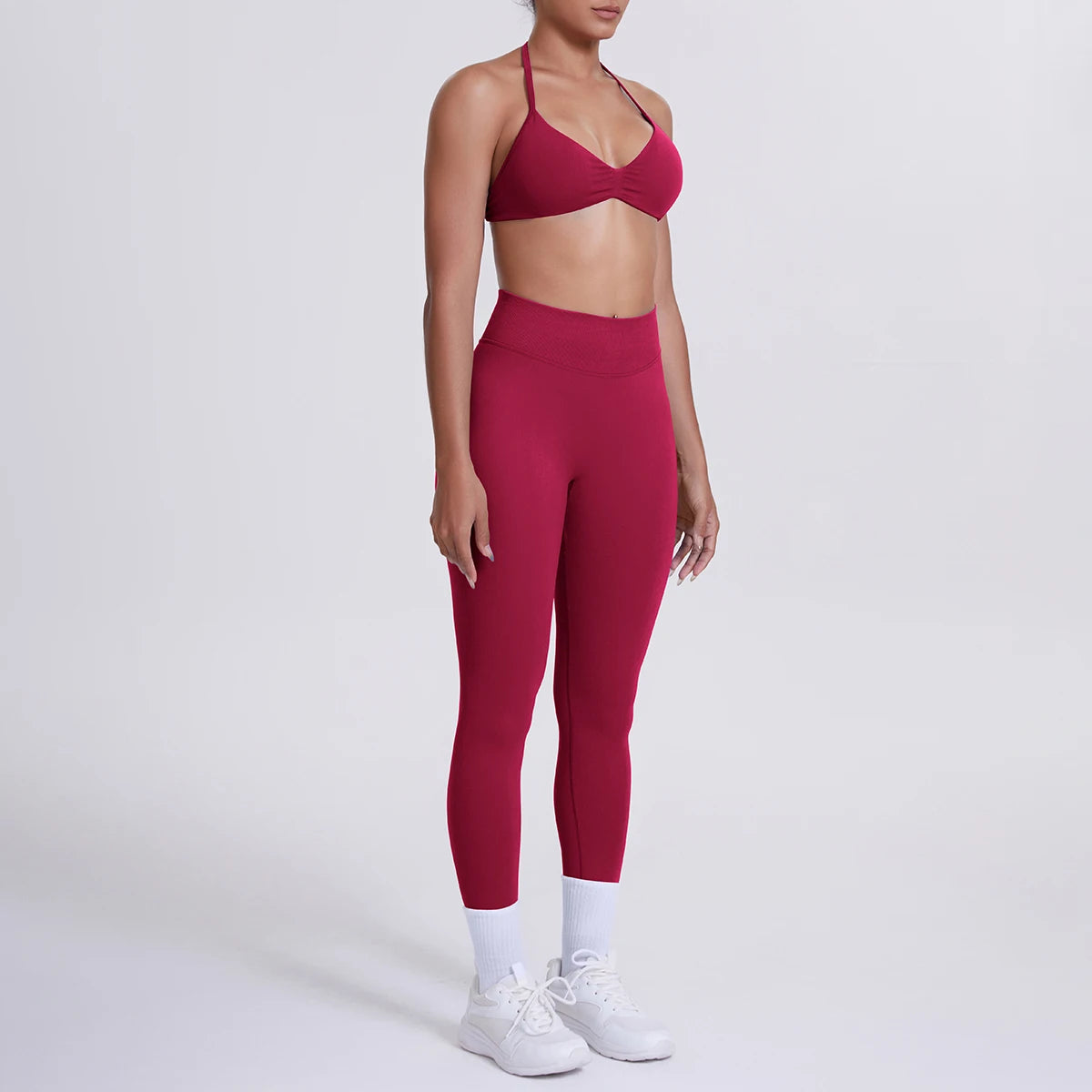 Women 2pcs Patchwork Sport Yoga Suit Training Sleeveless Sport Gym Tops Tummy Control Slimming Booty Leggings Yoga Suit Sports
