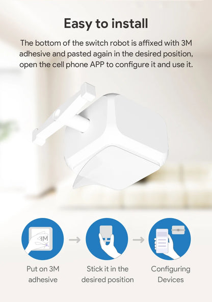 Tuya Bluetooth Type-C 5V Rechargeable 5.2 Smart Switch Fingerbot Plus Robot Button Pusher Arm Switch Support Alexa Google Home
