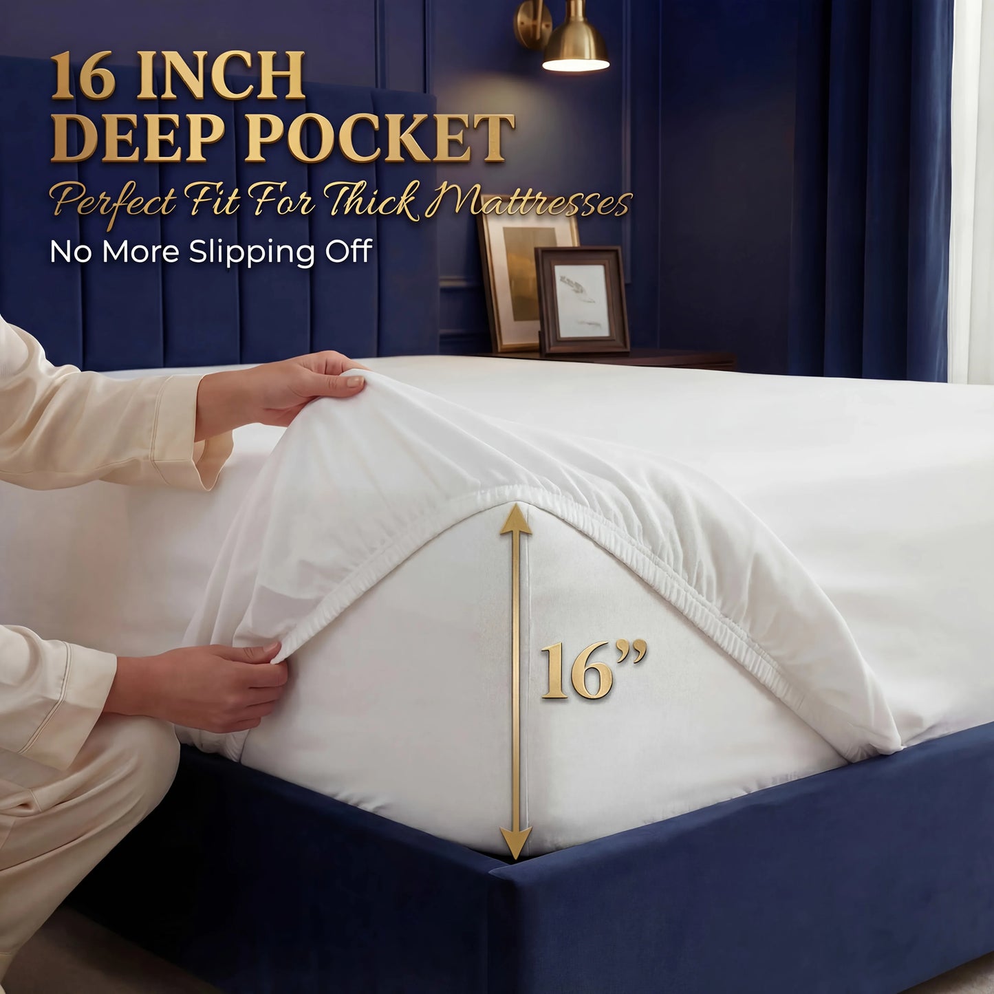 3pcs/ 4pcs Bamboo Cooling Bed Sheet Set -14"Deep Pocket, Shrink-Resistant, Fade-Resistant, Skin-Friendly Bedding Set With 1or2 Pillowcases, 1 Flat Sheet, 1 FittedSheet, Cozy Comfort