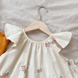 Girls' Floral Flutter-Sleeve Top & Shorts Set — view 4