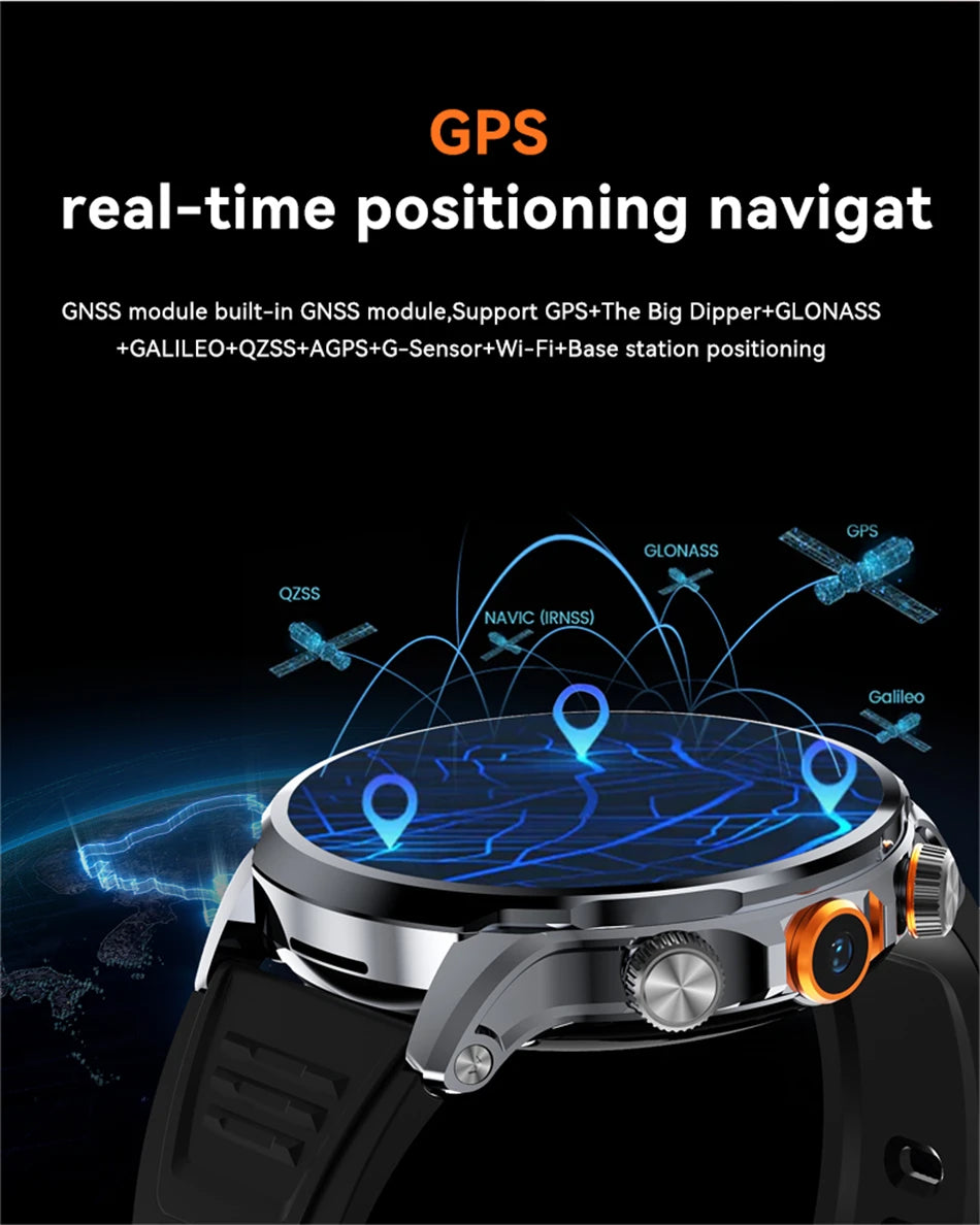 5G/4G Smart Watch 1.95 inch AMOLED 1880mah Battery 16GB+256GB RAM 800W Camera GPS WIFI Google APP Download Heart Rate Smartwatch