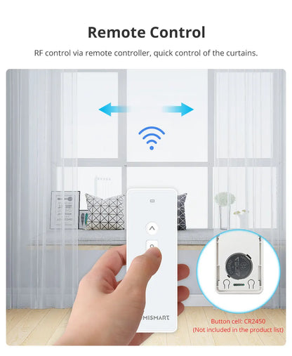 Zemismart Matter Over WiFi Smart Motorized Track Electric Slide Curtain Support HomeKit SmartThing Alexa Google Home APP Control