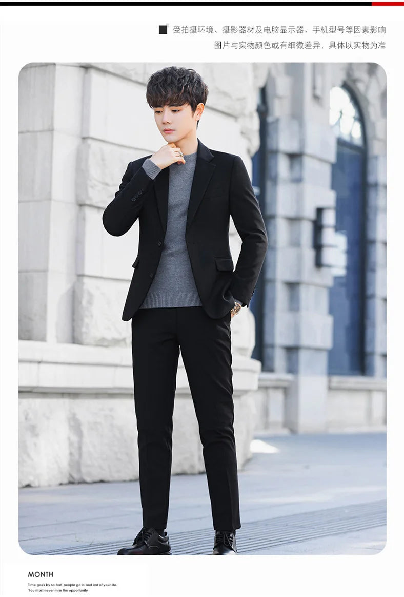 Blazer's New Men's Fashion Outdoor Travel Youth Wedding Campus Slimming Casual Korean-style Cool and Stylish Formal Wear Blazer