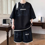 Men's Letter-Print T-Shirt & Shorts Set — view 7