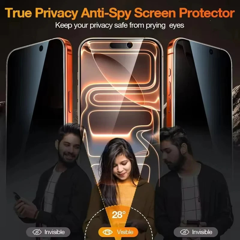 1-4pcs Anti Spy Tempered Glass for iPhone 17 16 15 14 Pro Max 16 15 14 Plus 13 12 11 16e 17Air XR XS Full Cover Screen Protector