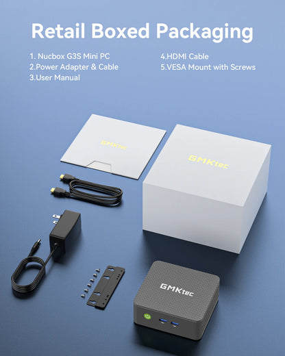 GMKtec G3S Mini PC Intel Alder Lake N95 Windows 11 Pro Mini PC 8GB DDR4 128/256GB PCIe M.2 SSD WiFi 5 BT5.0 Desktop Computer