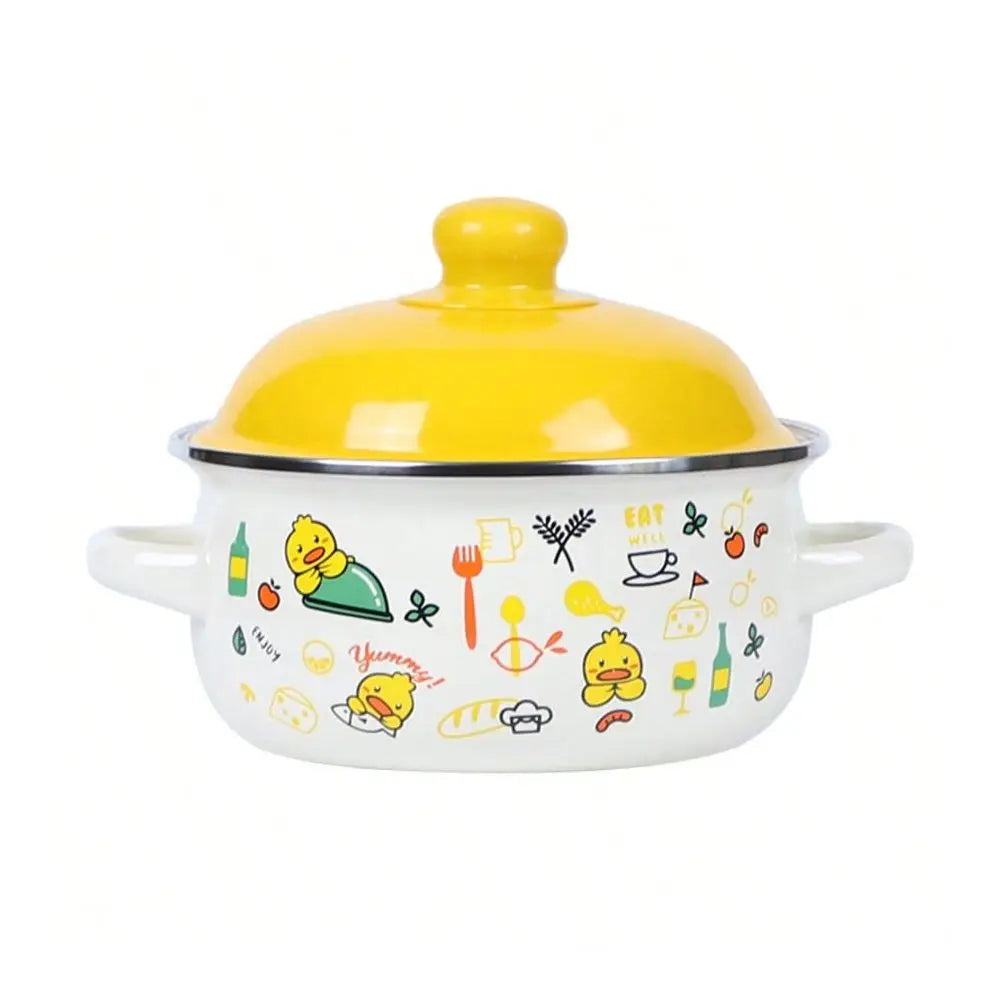3Piece Exquisite Enamel Cookware Set, Multifunctional Pot Set Including Soup Pot Stew Pot, Tableware, Handmade Fired, Ideal For