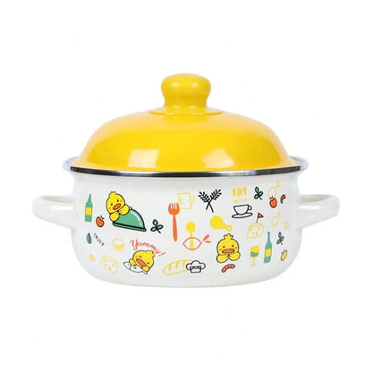 3Piece Exquisite Enamel Cookware Set, Multifunctional Pot Set Including Soup Pot Stew Pot, Tableware, Handmade Fired, Ideal For