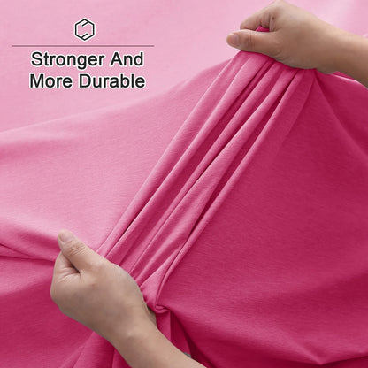 Cooling Bamboo Bed Sheet Set-Bamboo Bed Sheet-Ultra Soft & Breathable Daybed Set-Deep Pocket Up to 16" Hotel Soft Bedding-Perfect for Hot Sleepers Bamboo Bedding Sheets Set - Double Stitching, Lifetime Quality Promise