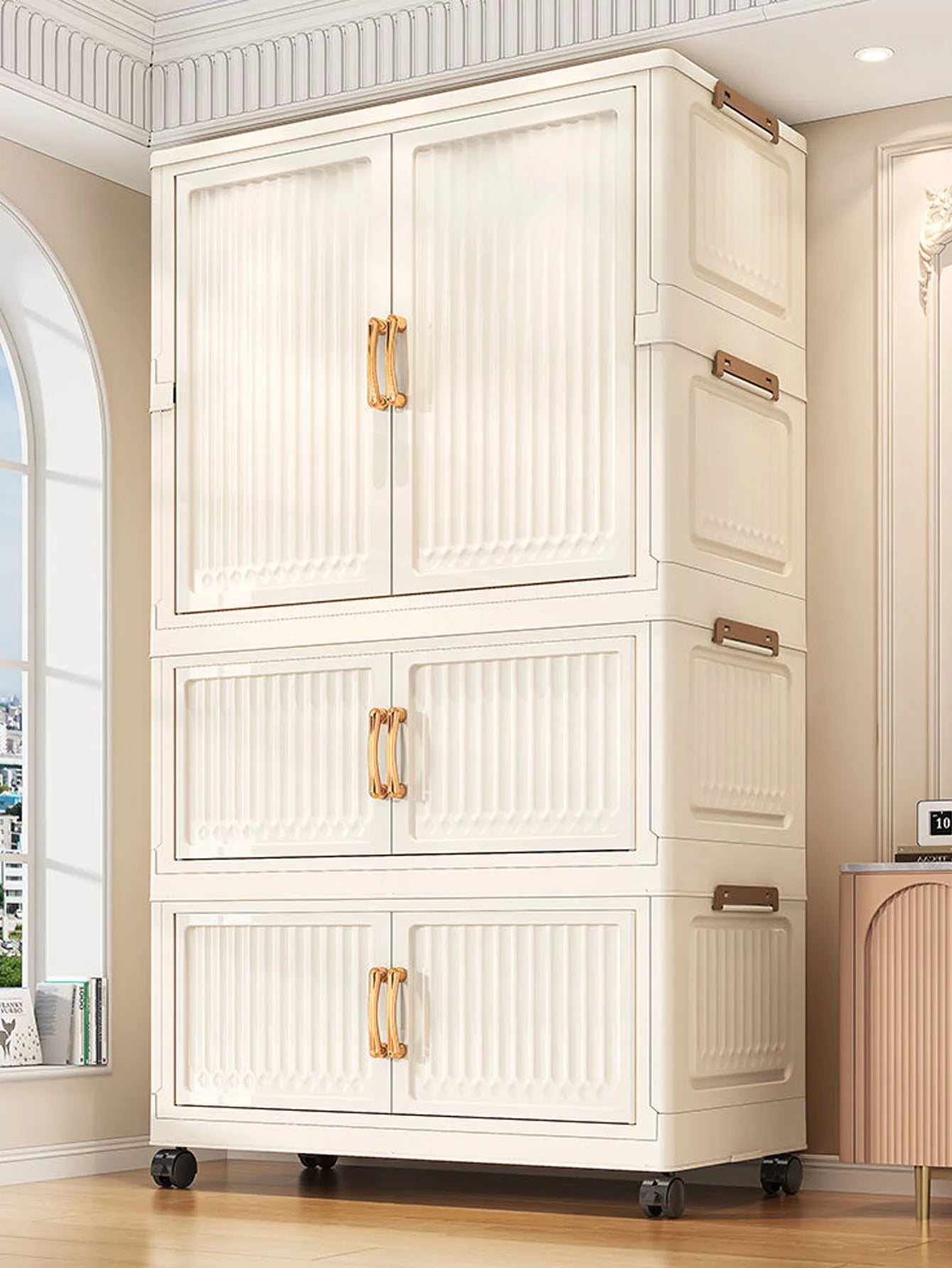 Large Capacity Dustproof Wardrobe Sundries Cabinet Multifunction Folding Storage Cabinet Locker Closet Organizer