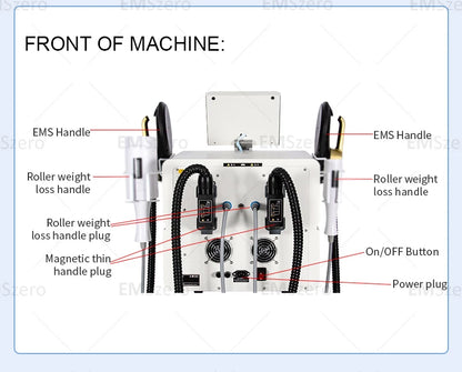 NEW UPGRADE EMSzerol+RF(62 ROLLER MASSAGE)therapy Body Weight Loss Slimming Beauty Equipment