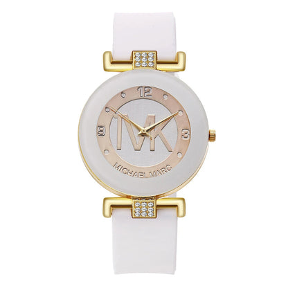 Fashion TVK Brand Women's Watch Simple Luxury Rhinestone Watch for Women Quartz Watch Casual Silicone Strap Ladies Clock