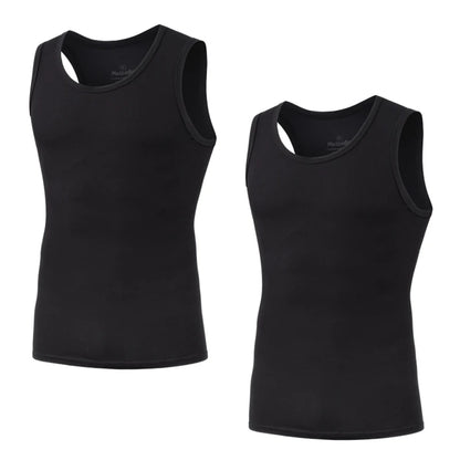 2Pcs/Pack Men's Tank Top Sleeveless Gym T-Shirt Man Vest Solid Color Compression Undershirts Men Tops High-Quality Bamboo Fiber