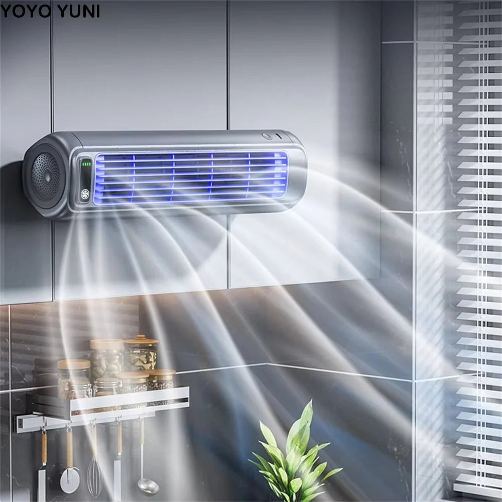 Portable 3 Speeds Tower Fan Rechargeable Non-drilling Desk Fan Quiet Standing Air Conditioning Fan Office