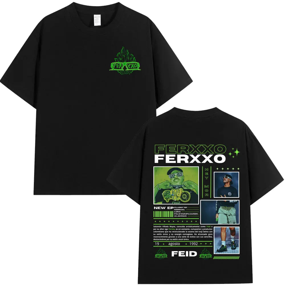 Rapper Feid Ferxxo T-shirt Mens Women Clothing Fashion Hip Hop T-shirts Cotton Casual Comfort Short Sleeve Tee Shirt Streetwear